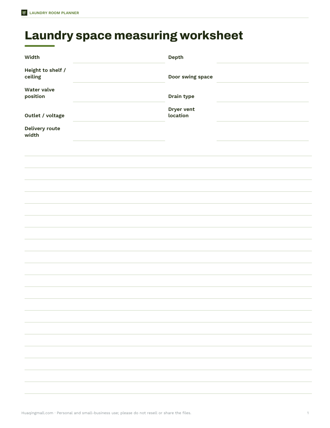 Preview of the first page of Measuring worksheet (DOCX/PDF)